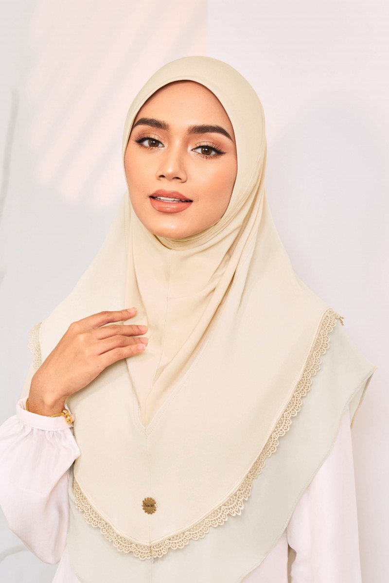 WARDA Tudung Sarung in Soft Yellow